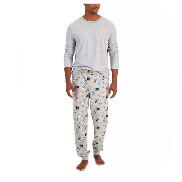 Matching Men's Holiday Dogs & Cats Mix It Family Pajama Set - Picture 1 of 4